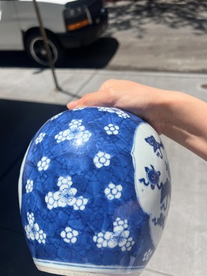 Lot 142 - Three Chinese Blue and White Porcelain Ginger Jars