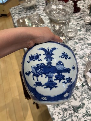 Lot 142 - Three Chinese Blue and White Porcelain Ginger Jars