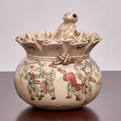 Lot 175 - Japanese Satsuma Earthenware Jar and Cover