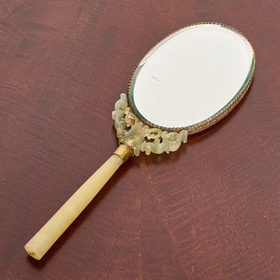 Lot 158 - Chinese Mixed Hardstone Hand Mirror