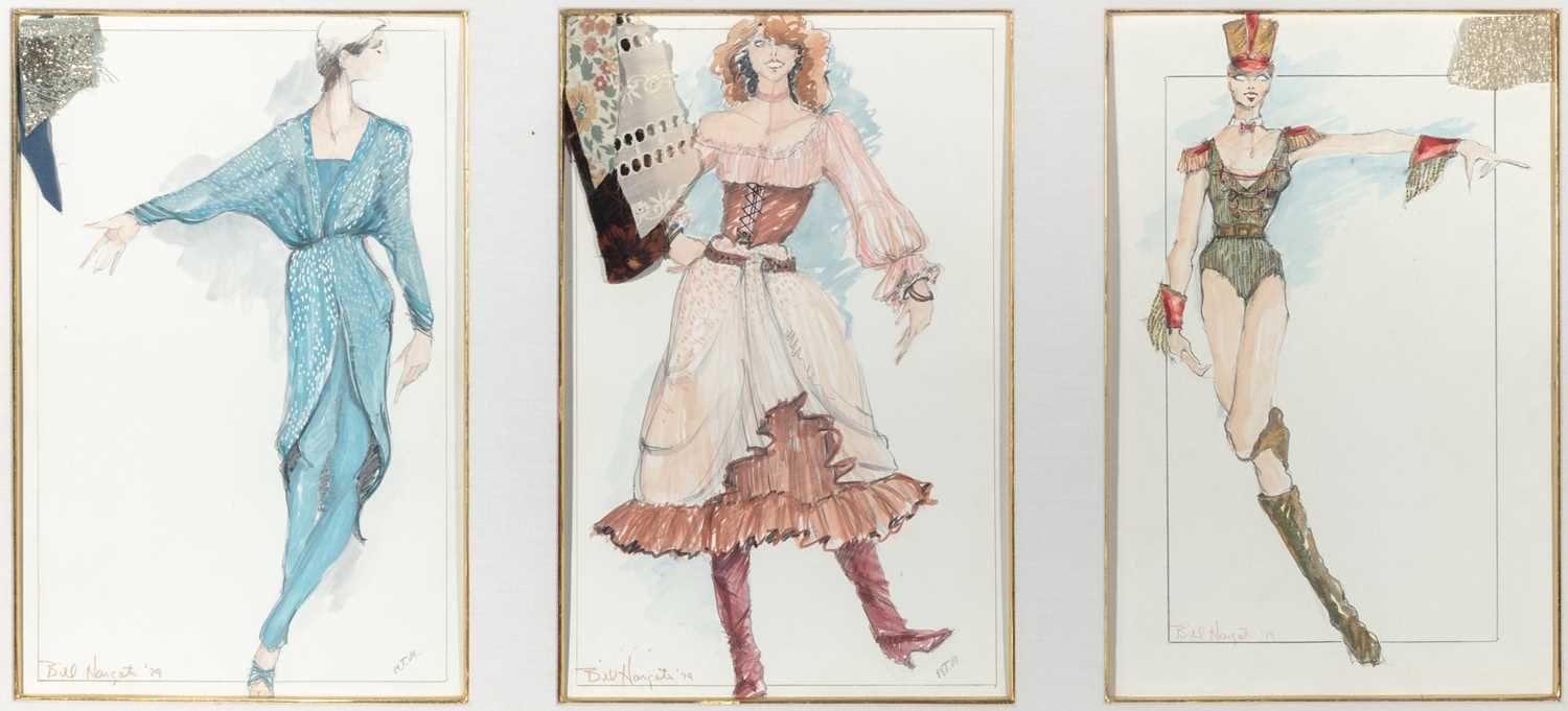 Lot 75 - Three Original Bill Hargate Costume Designs for The Mary Tyler Moore Hour