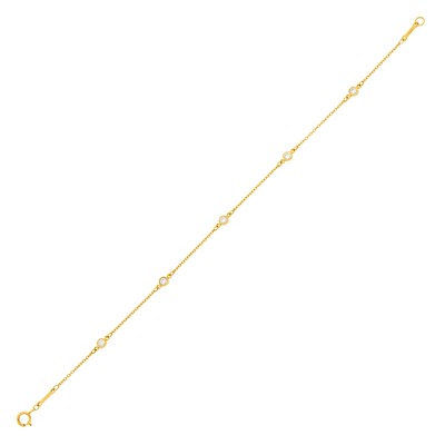 Lot 12 - Tiffany & Co., Elsa Peretti Gold and Diamond 'Diamonds by the Yard' Bracelet