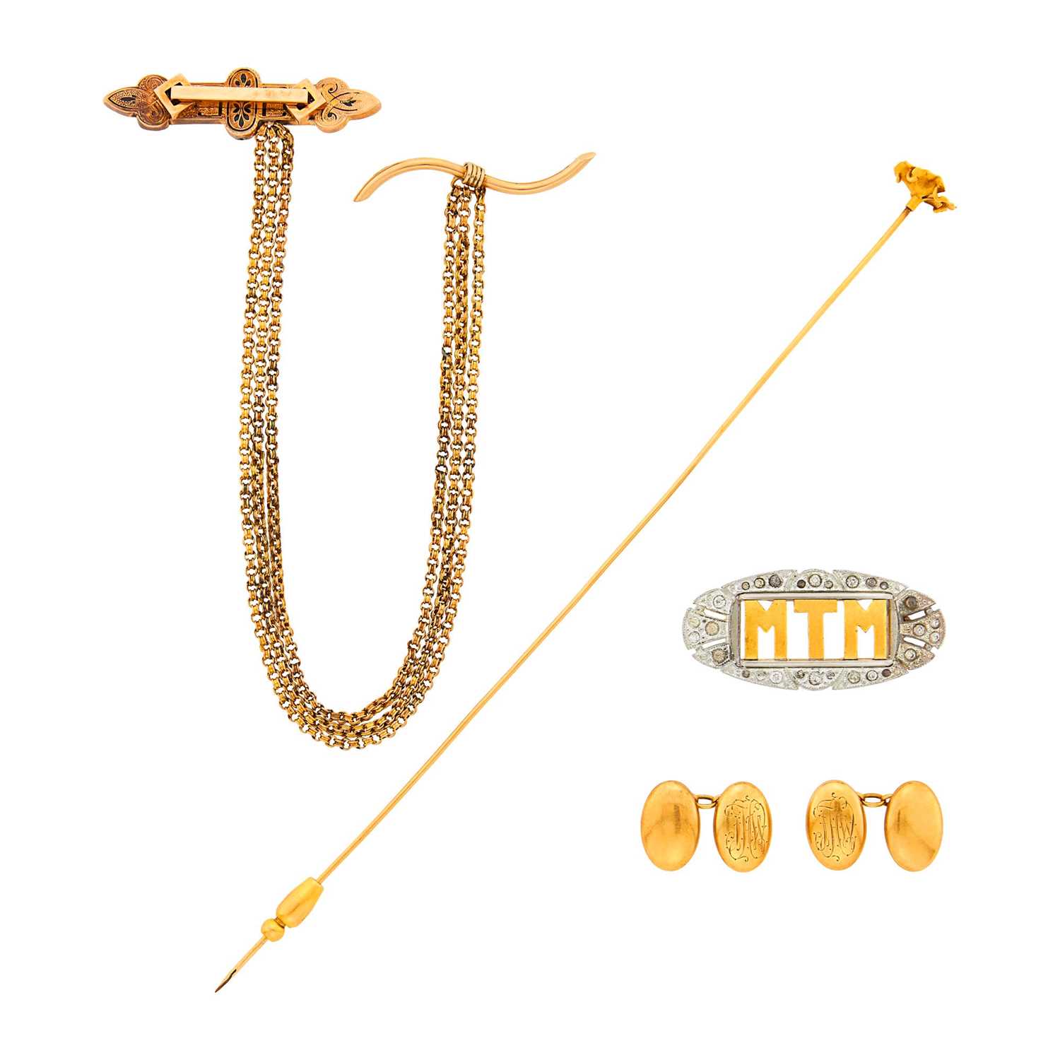 Lot 14 - Group of Gold, Low Karat Gold and Gilt-Metal Jewelry
