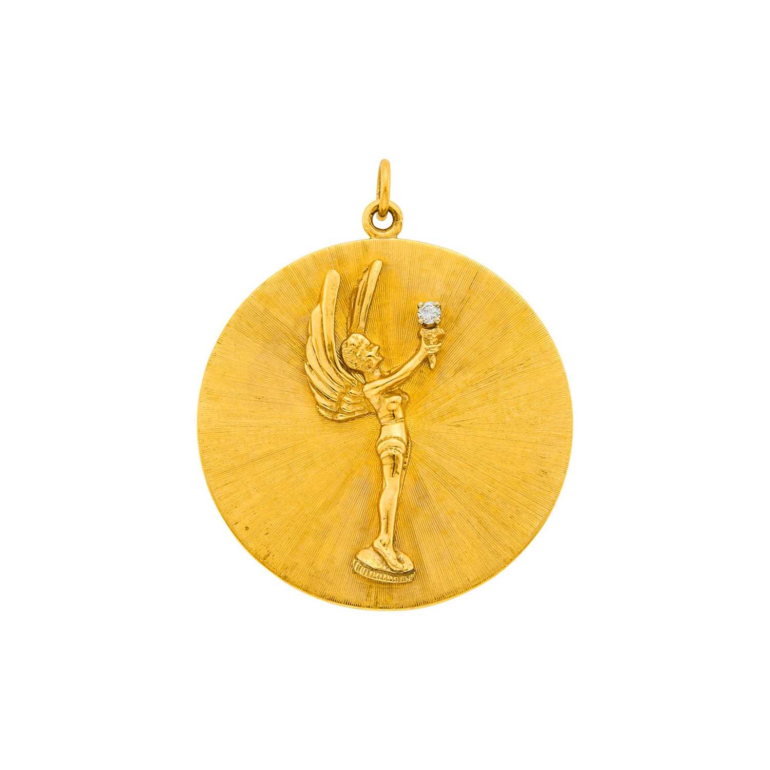 Lot 10 - Gold and Diamond Genii Award Disc Charm