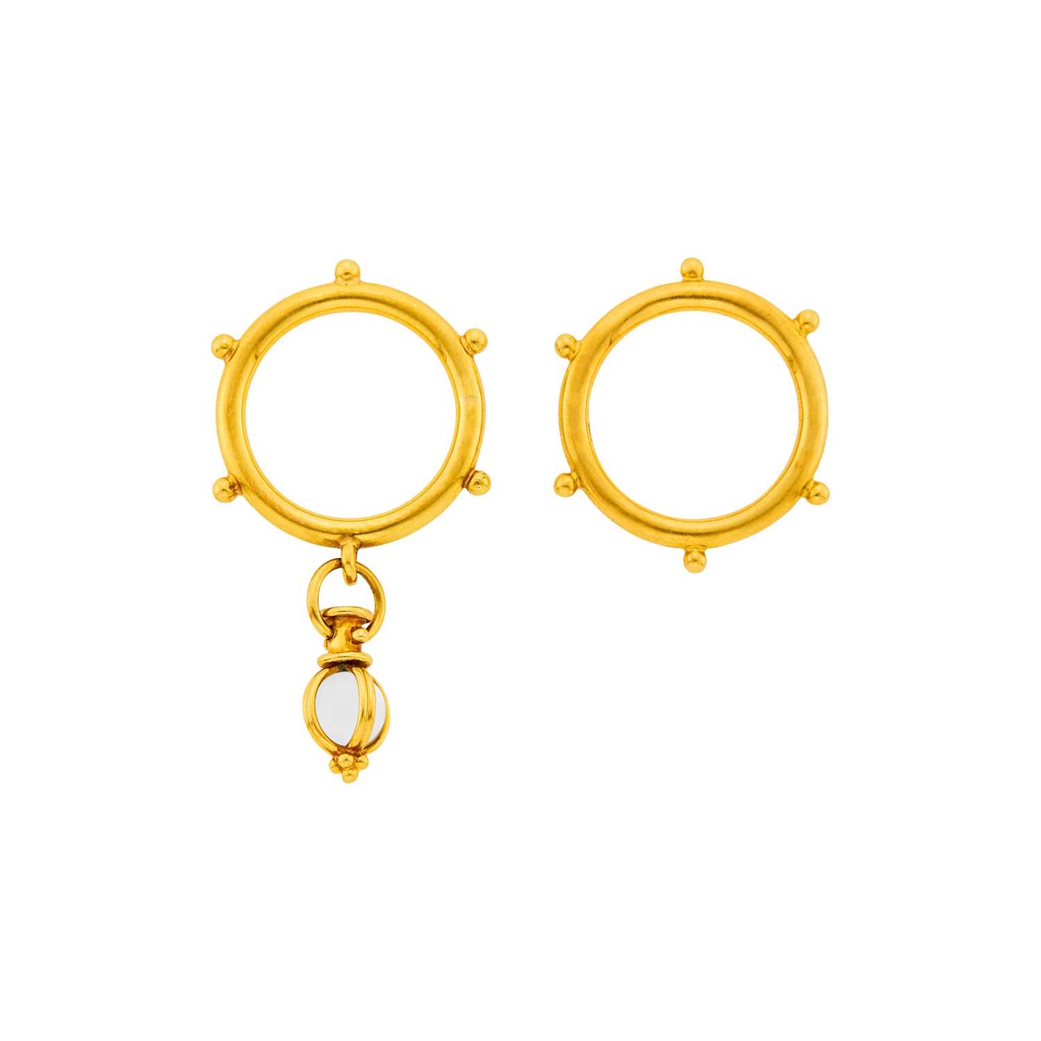 Lot 3 - Temple St. Clair Pair of Gold and Rock Crystal Rings