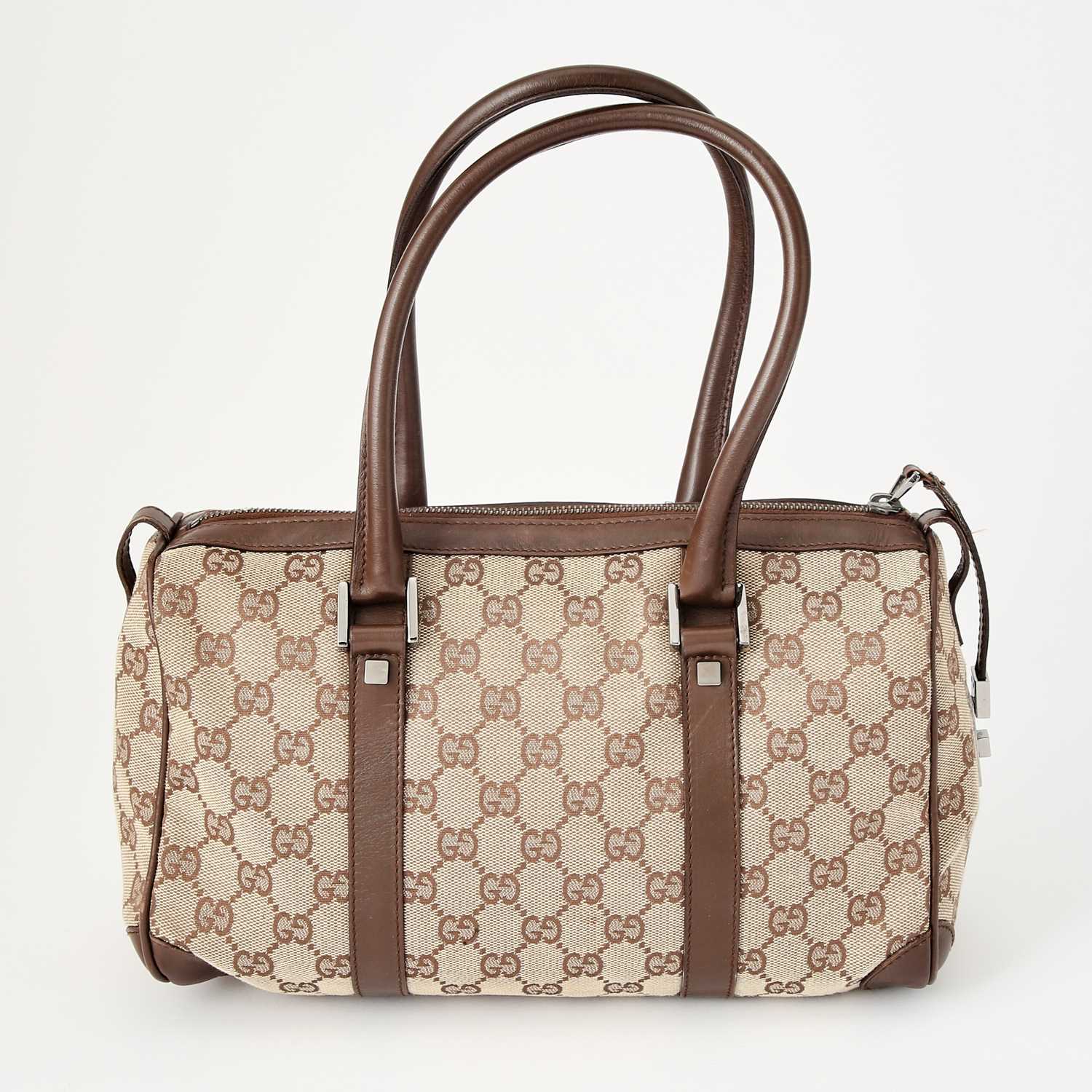 Lot 52 - Gucci Monogrammed Canvas and Leather Bag