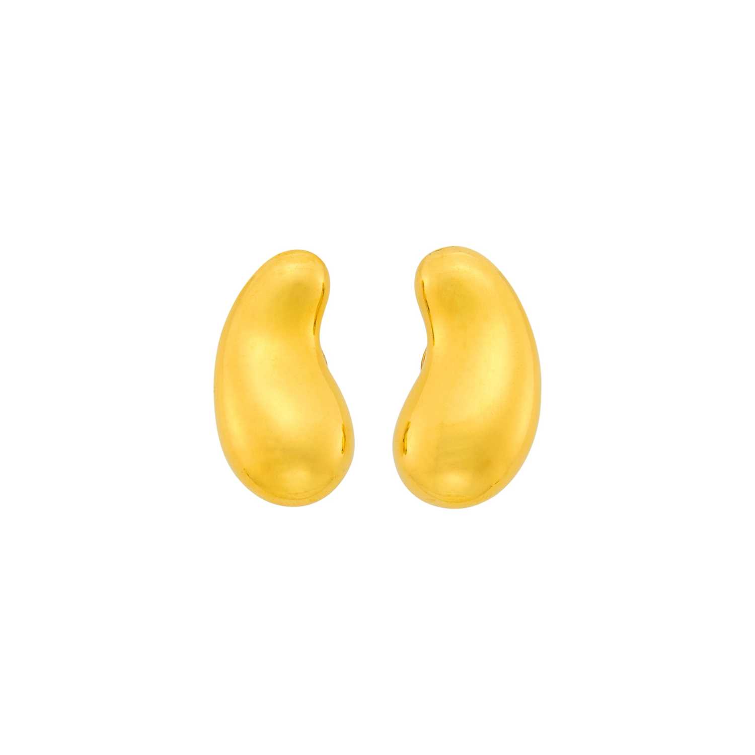 Lot 1079 - Tiffany & Co., Elsa Peretti Pair of Gold 'Bean' Earclips