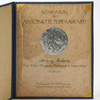 Lot 589 - A large group of awards and career memorabilia from the career of Tony Roberts