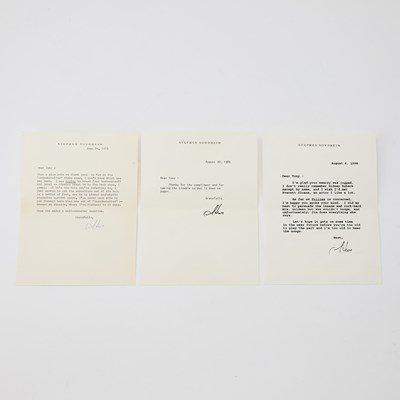 Lot 581 - Three signed notes from Stephen Sondheim to Tony Roberts