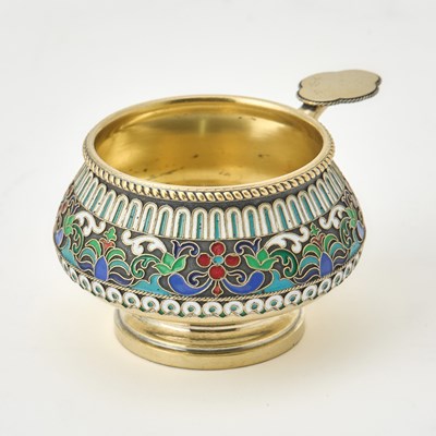 Lot 210 - Russian Silver-Gilt and Cloisonné Enamel Charka