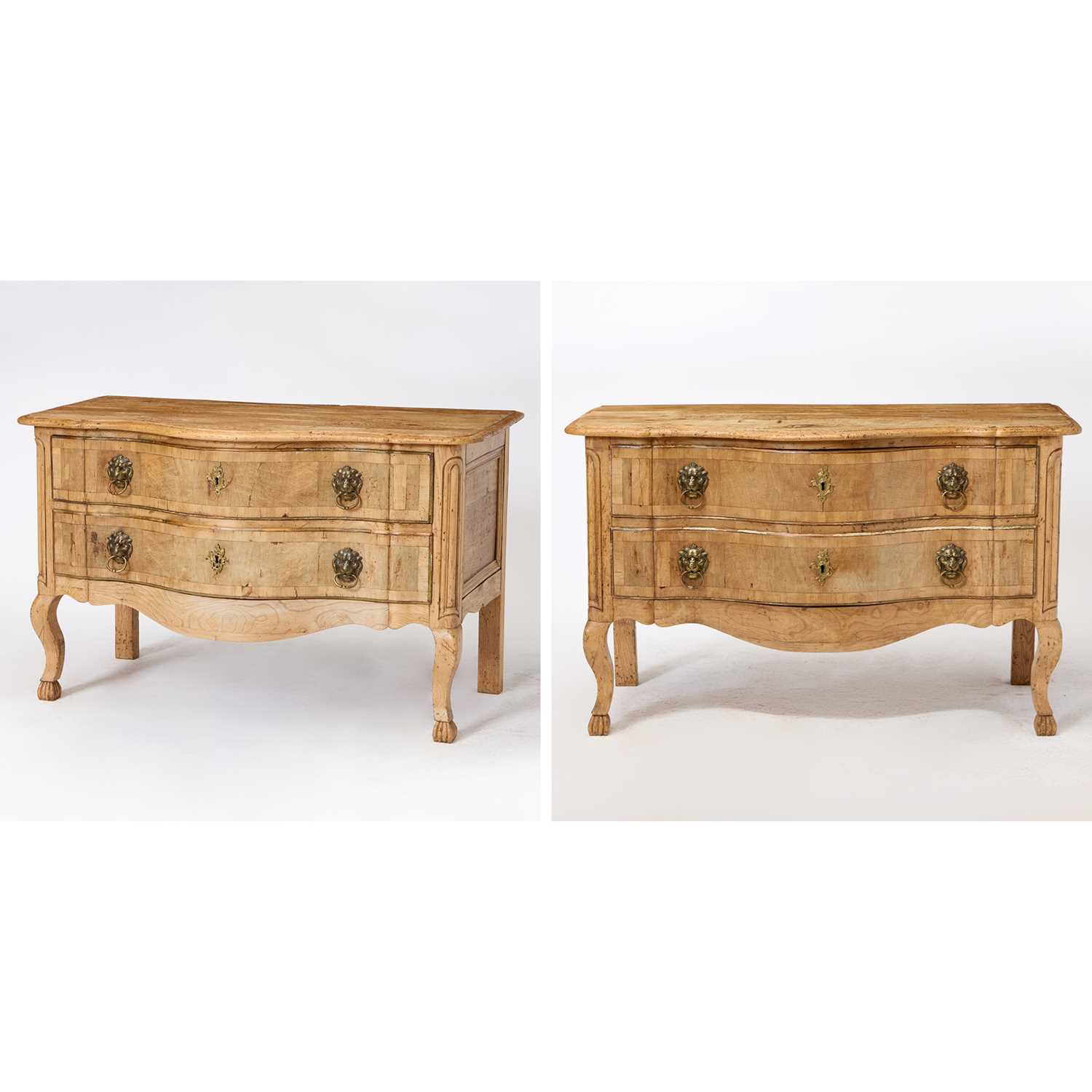Lot 333 - Pair of Continental Inlaid Walnut Commodes