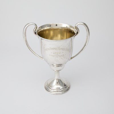 Lot 565 - Dominick & Haff Art Deco Sterling Silver Two-Handled Trophy