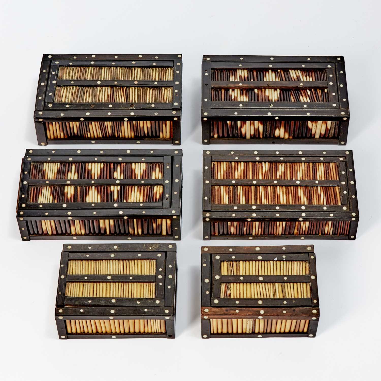 Lot 592 - Group of Six Quill Boxes