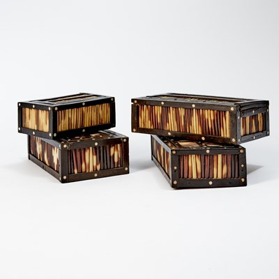 Lot 592 - Group of Six Quill Boxes