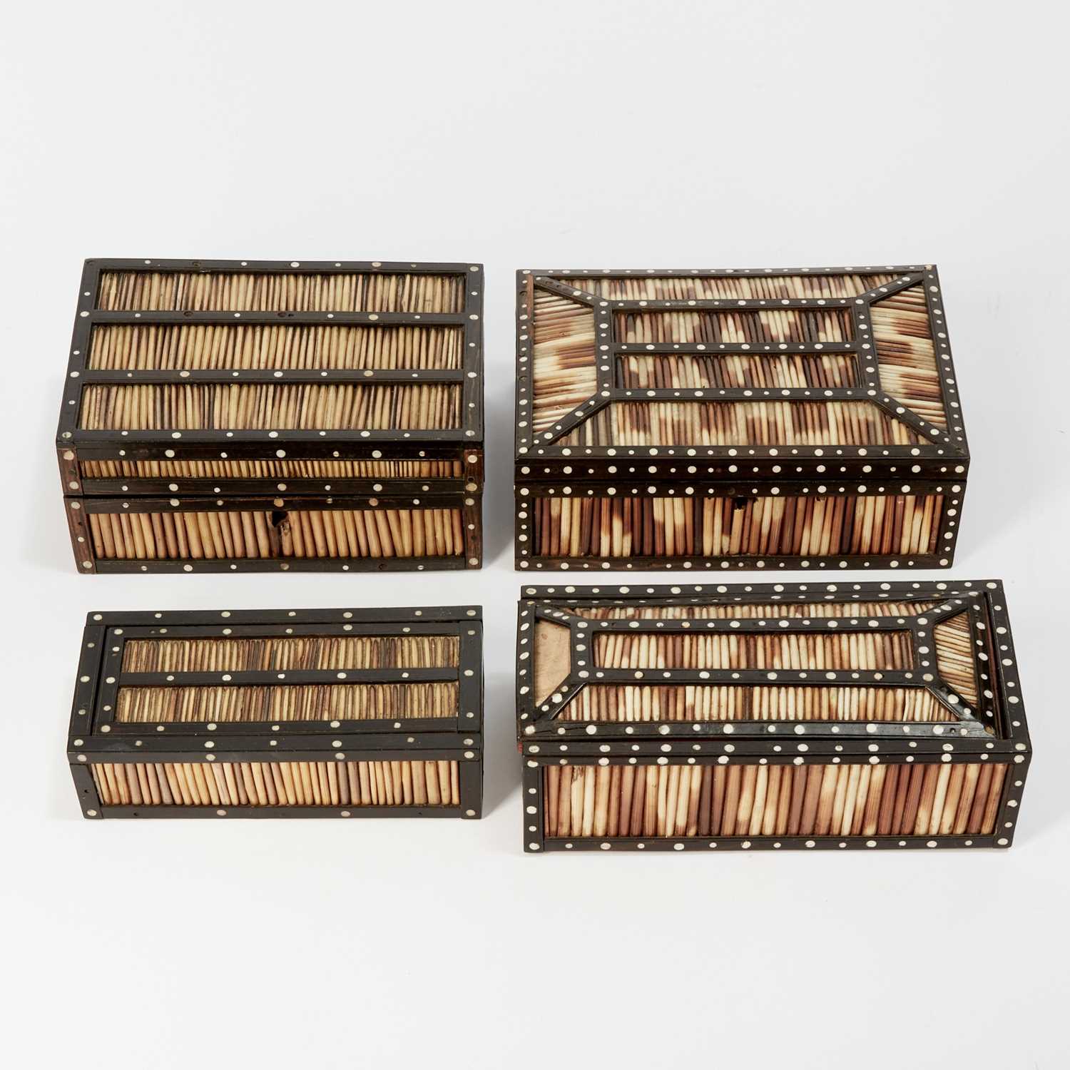 Lot 593 - Group of Four Quill Boxes