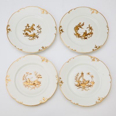 Lot 588 - Group of Gilt Decorated Porcelain Plates and Bowls