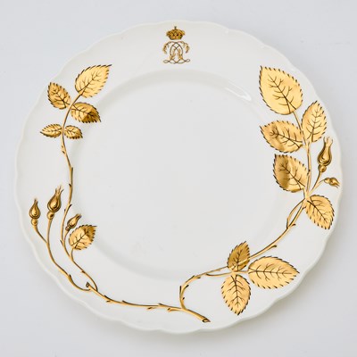 Lot 588 - Group of Gilt Decorated Porcelain Plates and Bowls