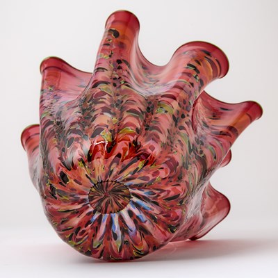 Lot 818 - Dale Chihuly Blown Glass Ruby Macchia Vessel