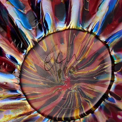Lot 818 - Dale Chihuly Blown Glass Ruby Macchia Vessel