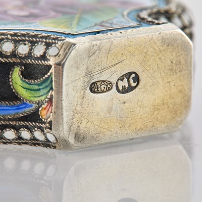 Lot 83 - Russian Silver-Gilt and Cloisonné and En Plein Enamel Scent Flask