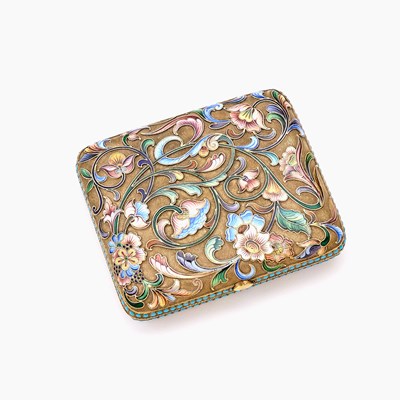 Lot 79 - Russian Silver-Gilt and Cloisonné Enamel Cigarette Case