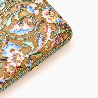 Lot 79 - Russian Silver-Gilt and Cloisonné Enamel Cigarette Case