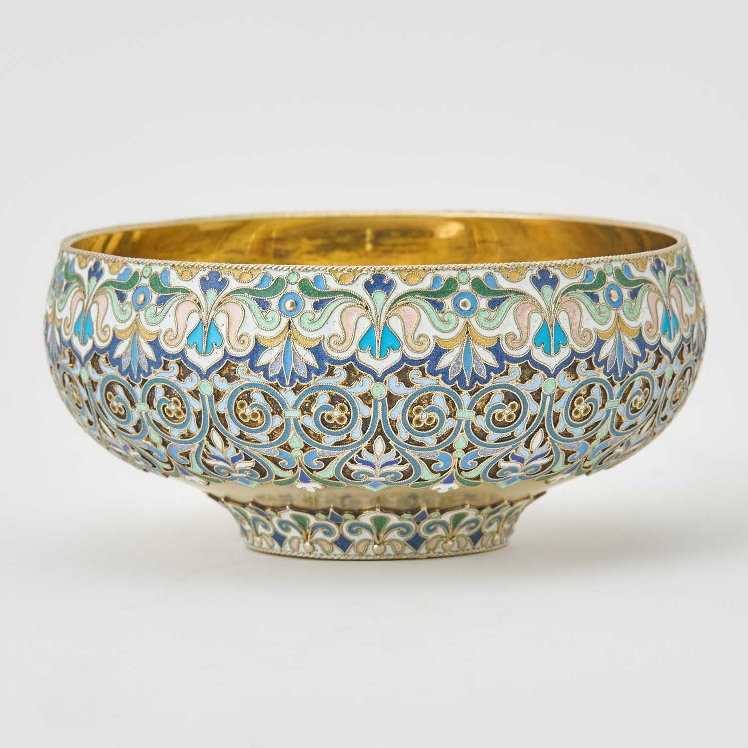 Lot 88 - Russian Silver-Gilt and Cloisonné Enamel Bowl