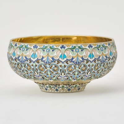 Lot 88 - Russian Silver-Gilt and Cloisonné Enamel Bowl