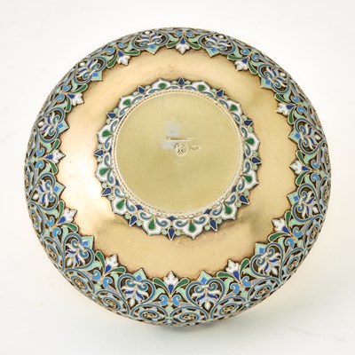 Lot 88 - Russian Silver-Gilt and Cloisonné Enamel Bowl