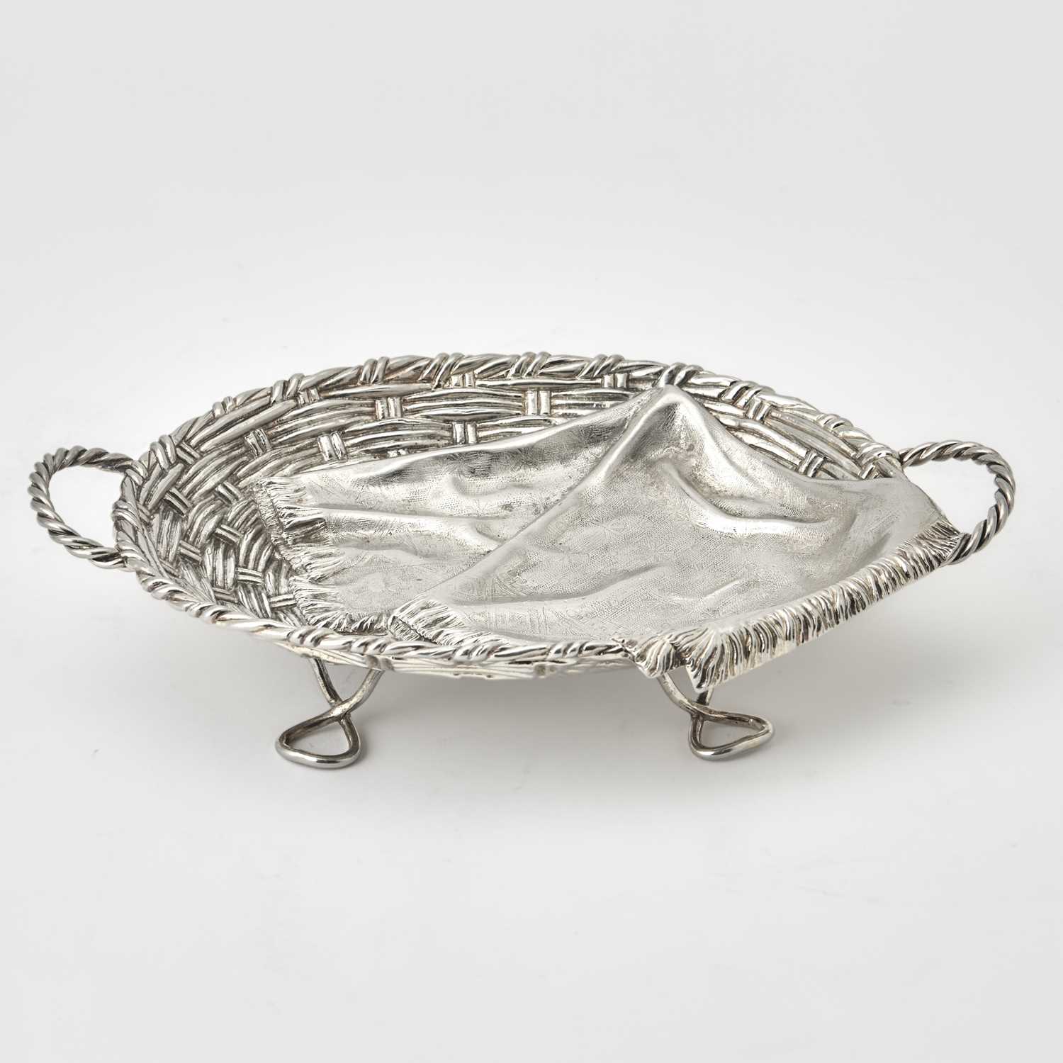 Lot 96 - Russian Silver Trompe l’oeil Two-Handled Basket
