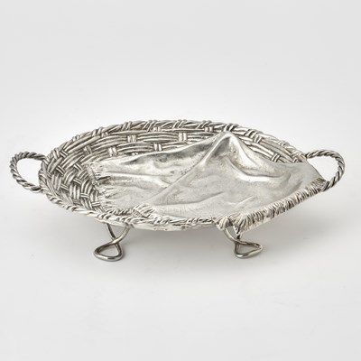 Lot 96 - Russian Silver Trompe l’oeil Two-Handled Basket