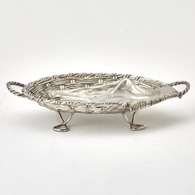 Lot 96 - Russian Silver Trompe l’oeil Two-Handled Basket
