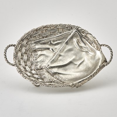 Lot 96 - Russian Silver Trompe l’oeil Two-Handled Basket