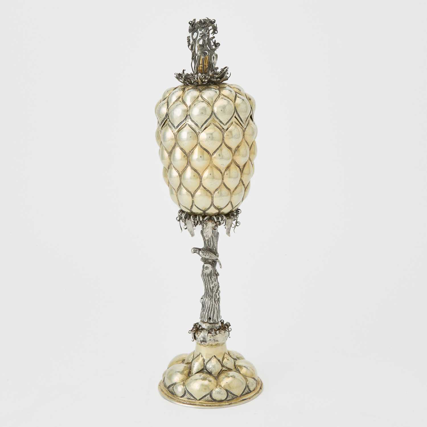 Lot 116 - Russian Silver-Gilt Pineapple Cup and Cover