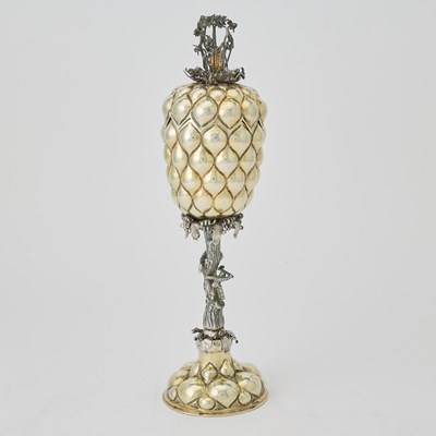 Lot 116 - Russian Silver-Gilt Pineapple Cup and Cover