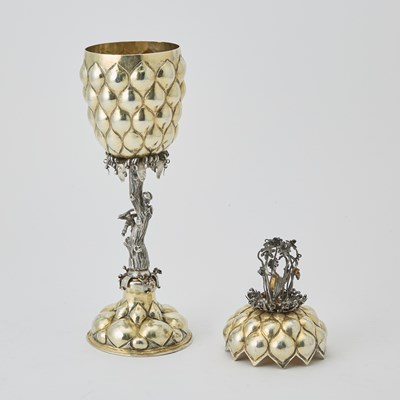 Lot 116 - Russian Silver-Gilt Pineapple Cup and Cover