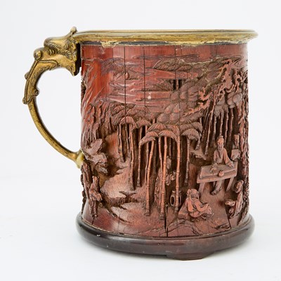 Lot 80 - A Chinese Carved Bamboo Brush Pot