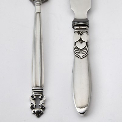 Lot 568 - Three Georg Jensen Sterling Silver Serving Utensils