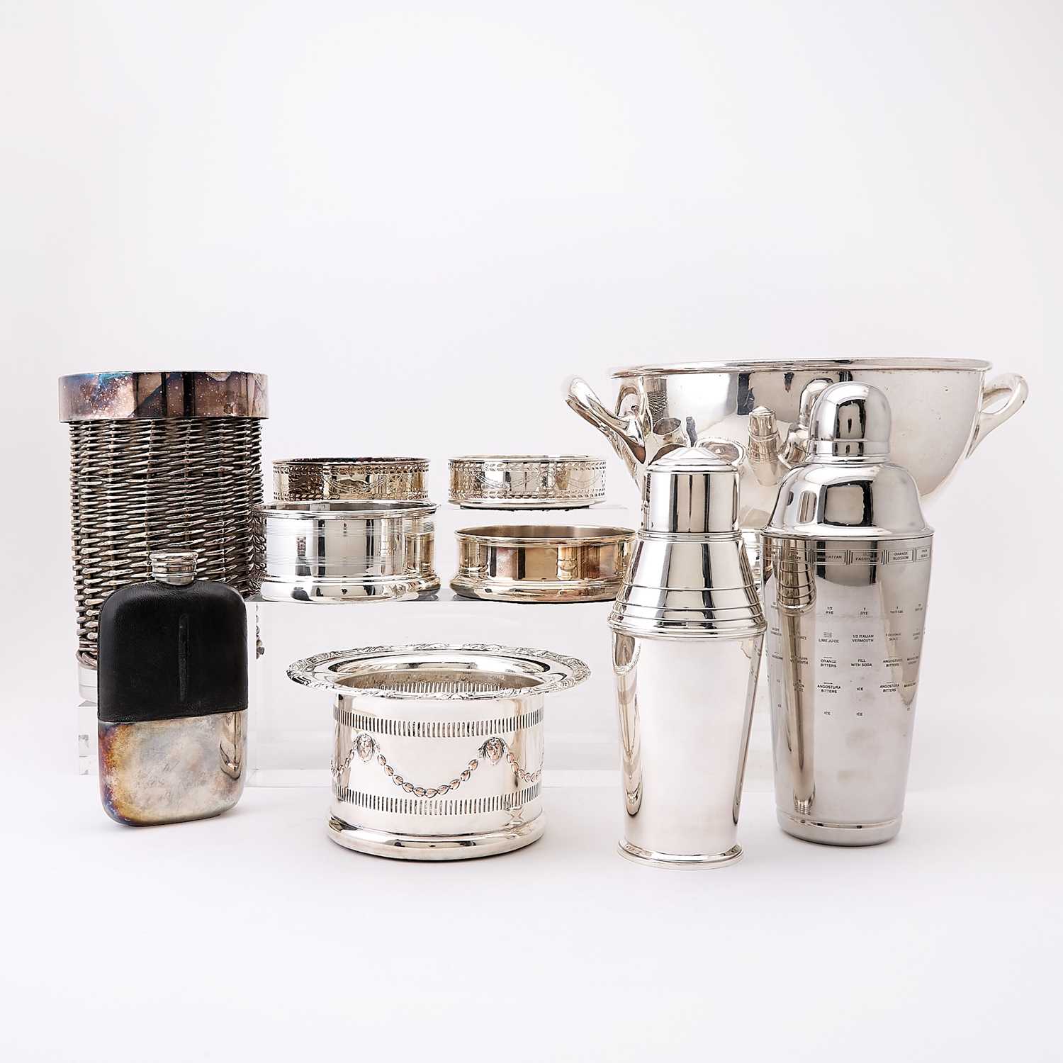 Lot 508 - Group of Silver Plate and Stainless Steel Barware