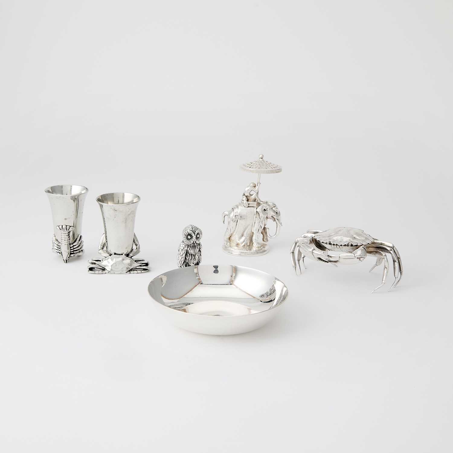Lot 503 - Group of Five Novelty Silver Plated Bar Articles
