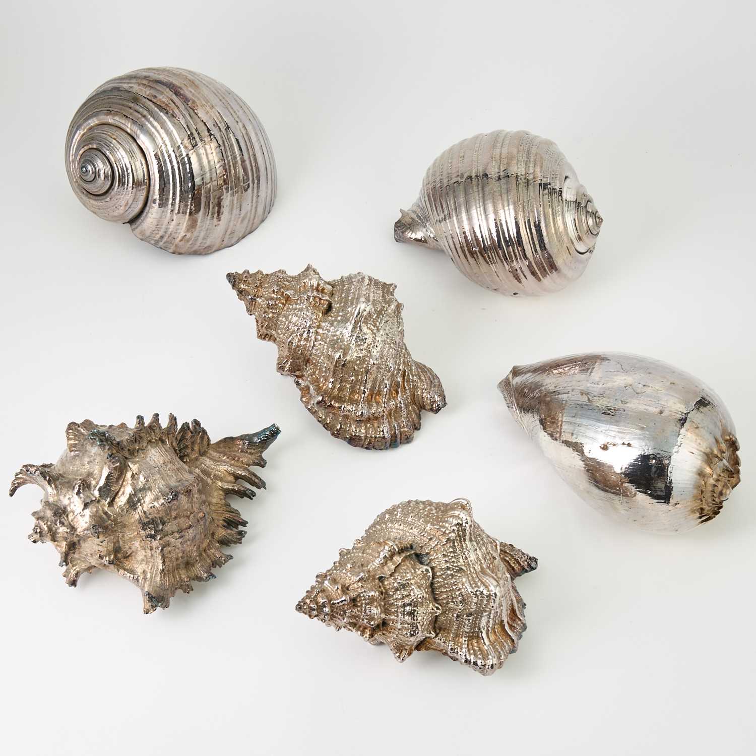 Lot 539 - Group of Six Silver Plated Seashells