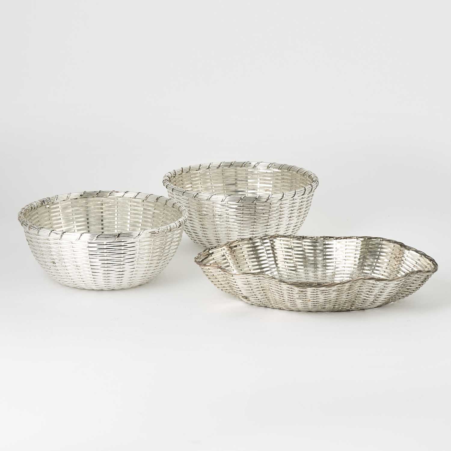 Lot 583 - Three Silver Plated Baskets