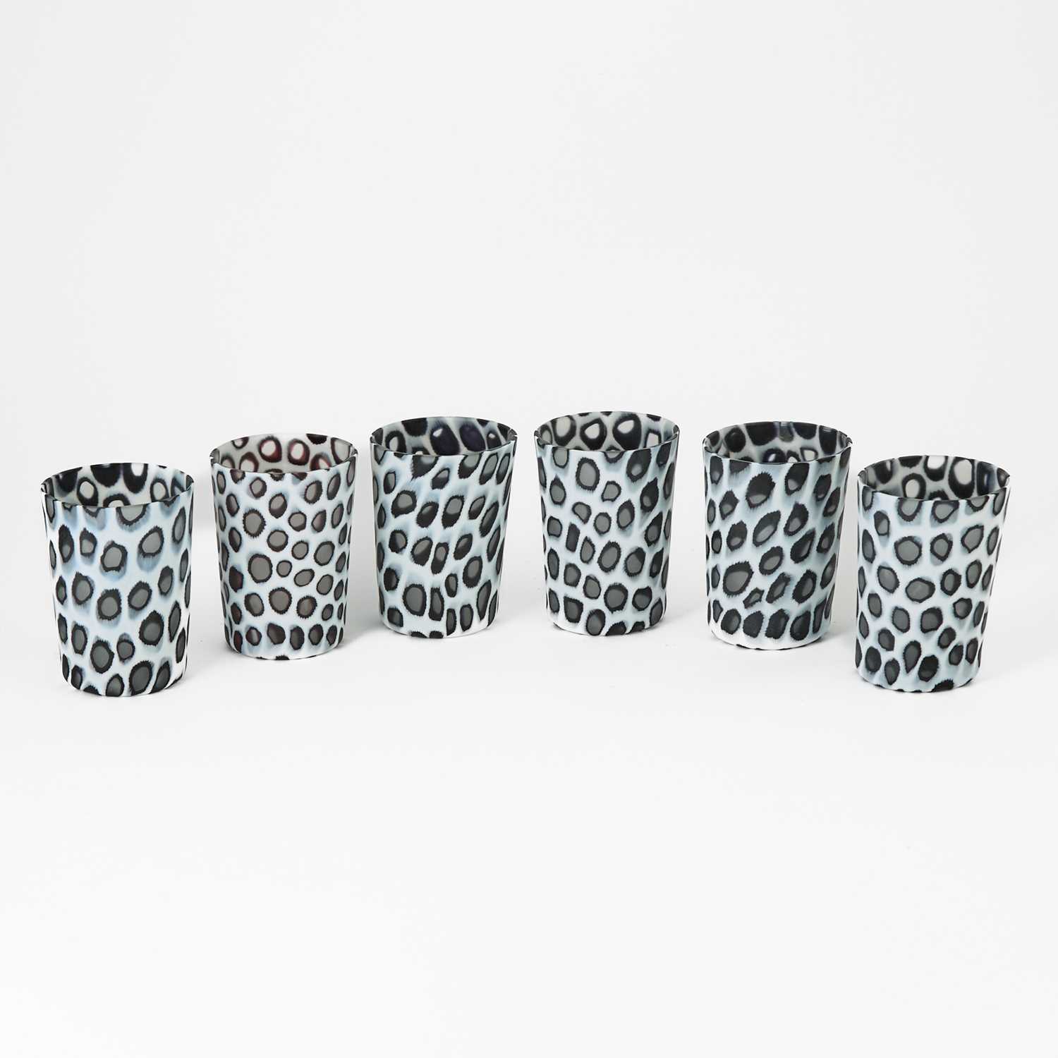 Lot 509 - Set of Six Hand-Blown Millefiori Glass Tumblers