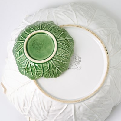 Lot 520 - Group of White and Green Glazed Ceramic Table Articles