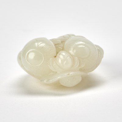 Lot 390 - A Chinese White Jade Carving of Hehe Erxian