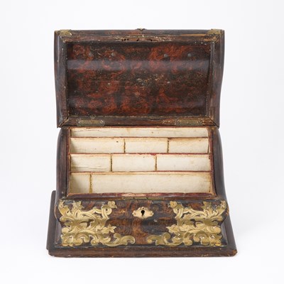 Lot 514 - Brass-Mounted Burlwood Letter box