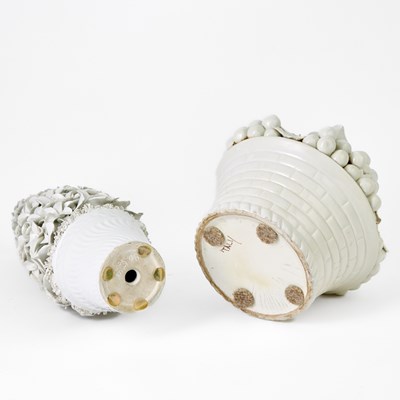 Lot 519 - Two Italian White Glazed Earthenware Table Ornamenents