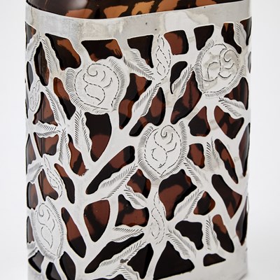 Lot 564 - Mexican Sterling Silver Overlay Glass Bottle