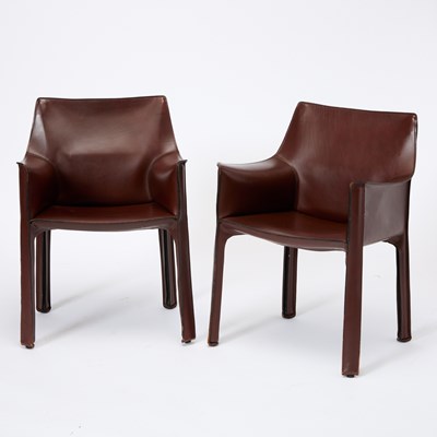 Lot 770 - Set of Eight Mario Bellini for Cassina Leather "CAB" Armchairs