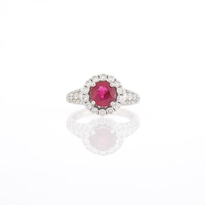 Lot 2029 - White Gold, Ruby and Diamond Ring